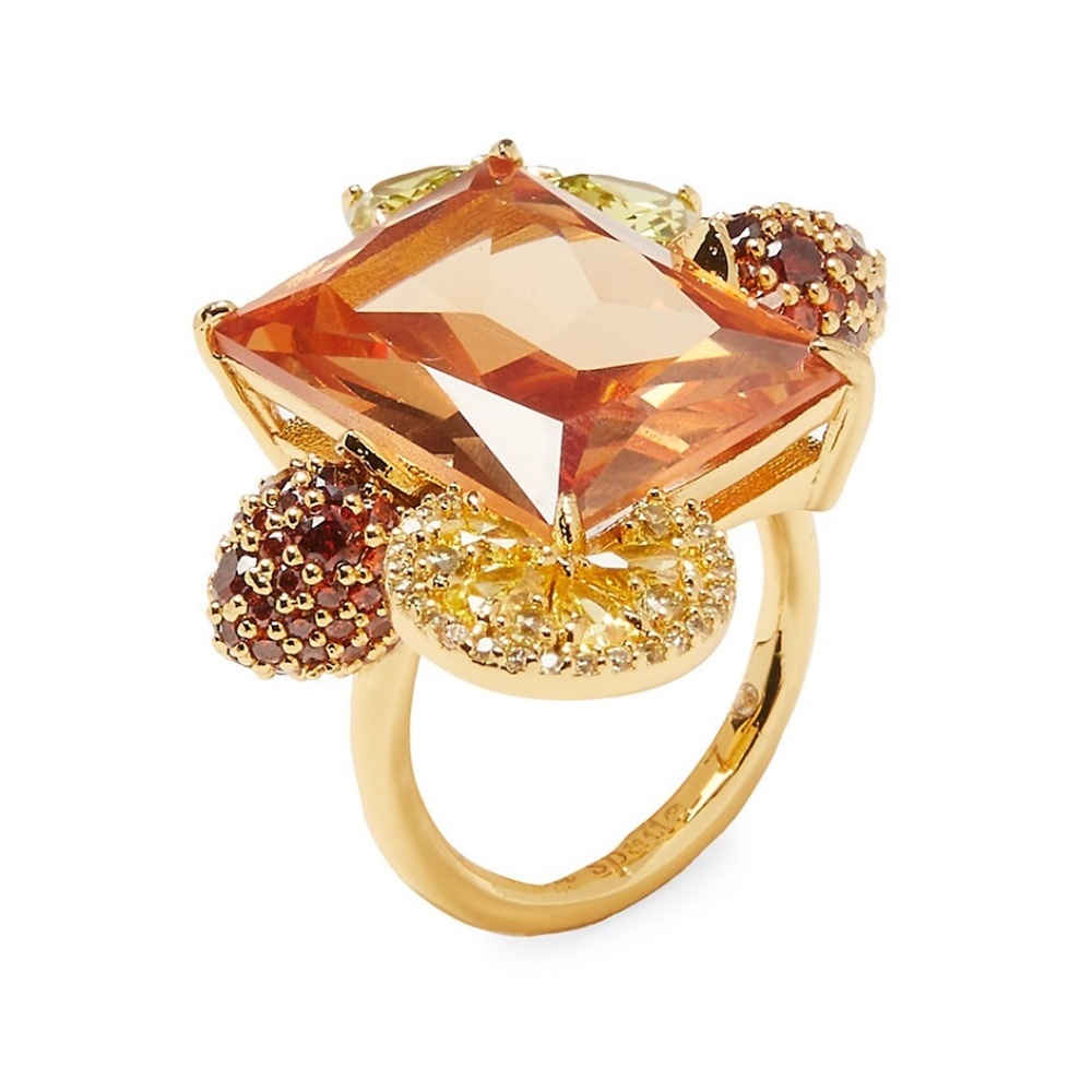 Kate Spade Good Spirits Rose Gold Cocktail Ring Size 6